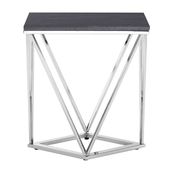 Alia Rectangular Chrome End Table
