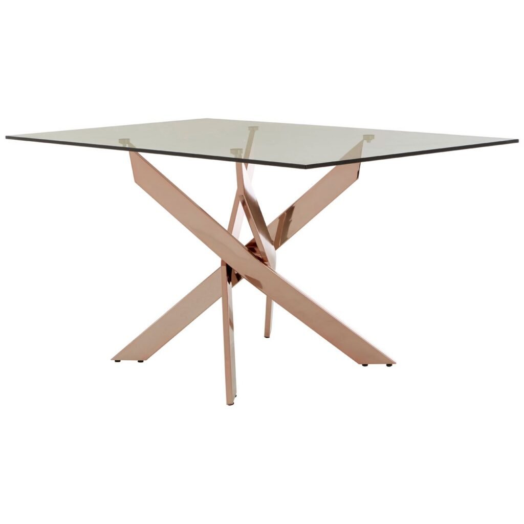 Allure Rectangular Rose Gold Dining Table DINING ROOM, Dining Tables
