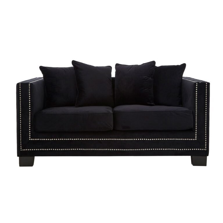 Stonemere 2 Seater Black Velvet Sofa