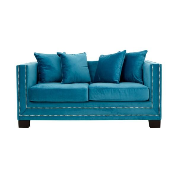 Stonemere 2 Seater Cyan Blue Velvet Sofa