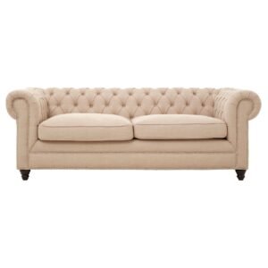 Rachel 3 Seater Beige Linen Sofa