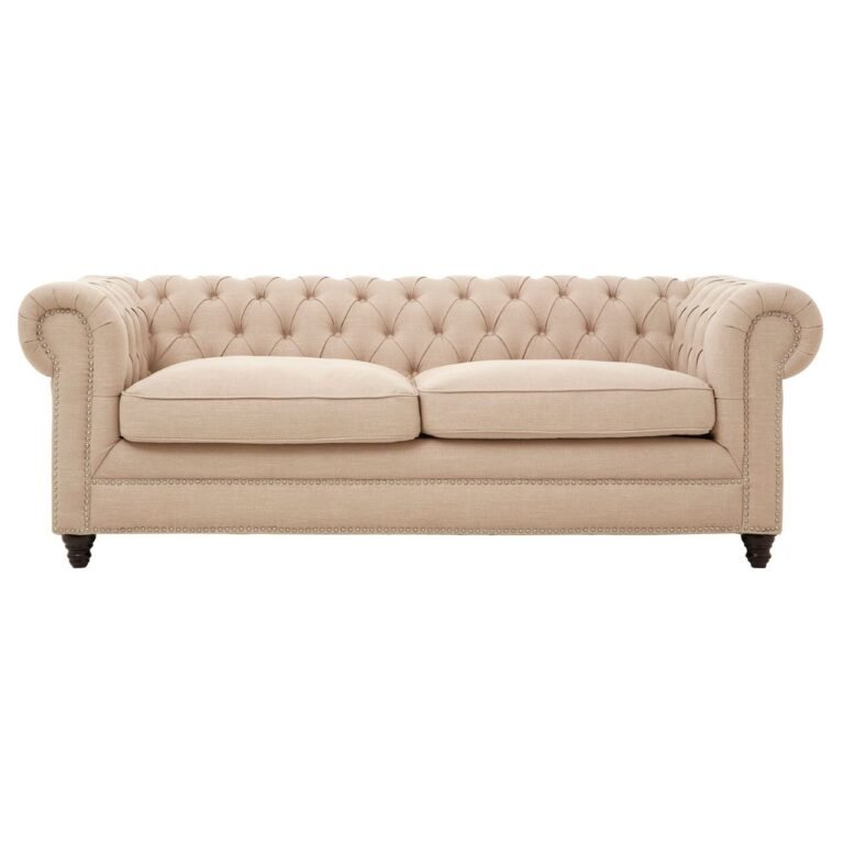 Rachel 3 Seater Beige Linen Sofa