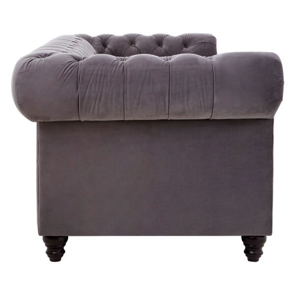 Stella 3 Seater Grey Velvet Sofa - LIVING ROOM, Sofas | Eclectic Niche