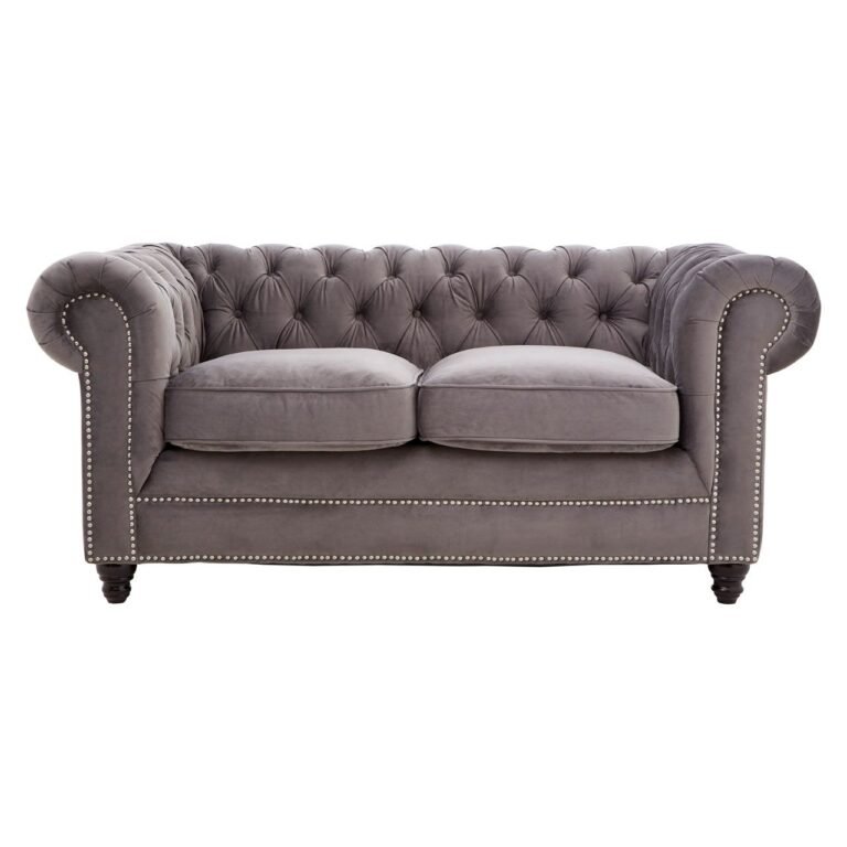 Rachel 2 Seater Grey Velvet Sofa