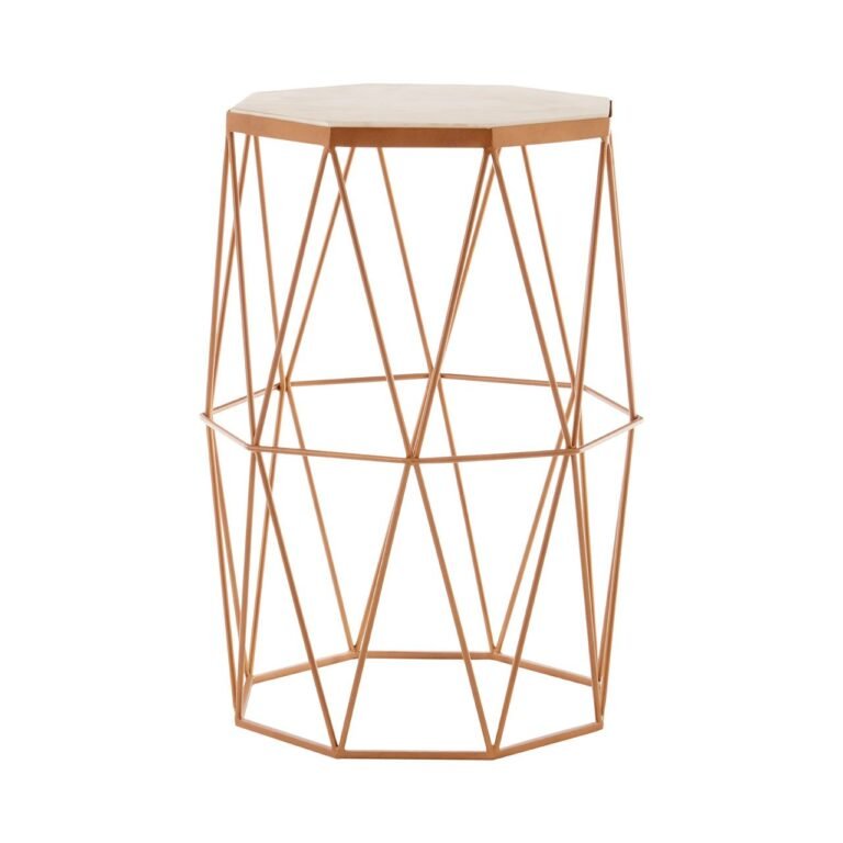 Gaic Octagonal Marble / Gold Side Table