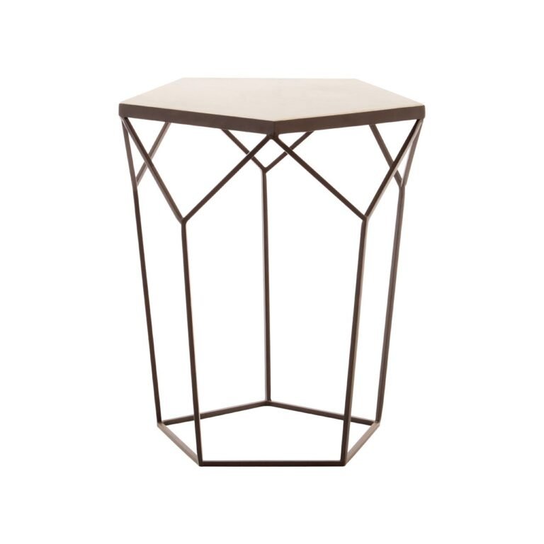 Gaic Pentagonal Marble Top Side Table