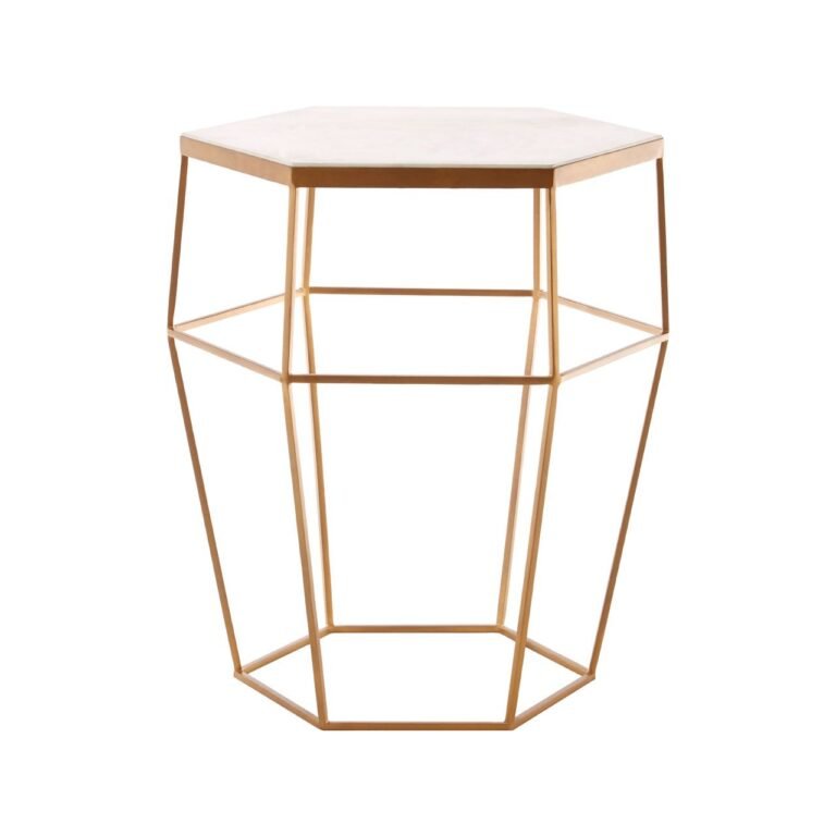 Gaic Hexagonal Marble Top Side Table
