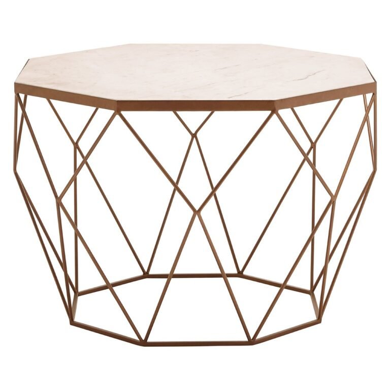 Gaic Octagon White Marble Coffee Table