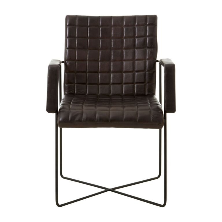 Olk Buffalo Black Leather Weave Chair
