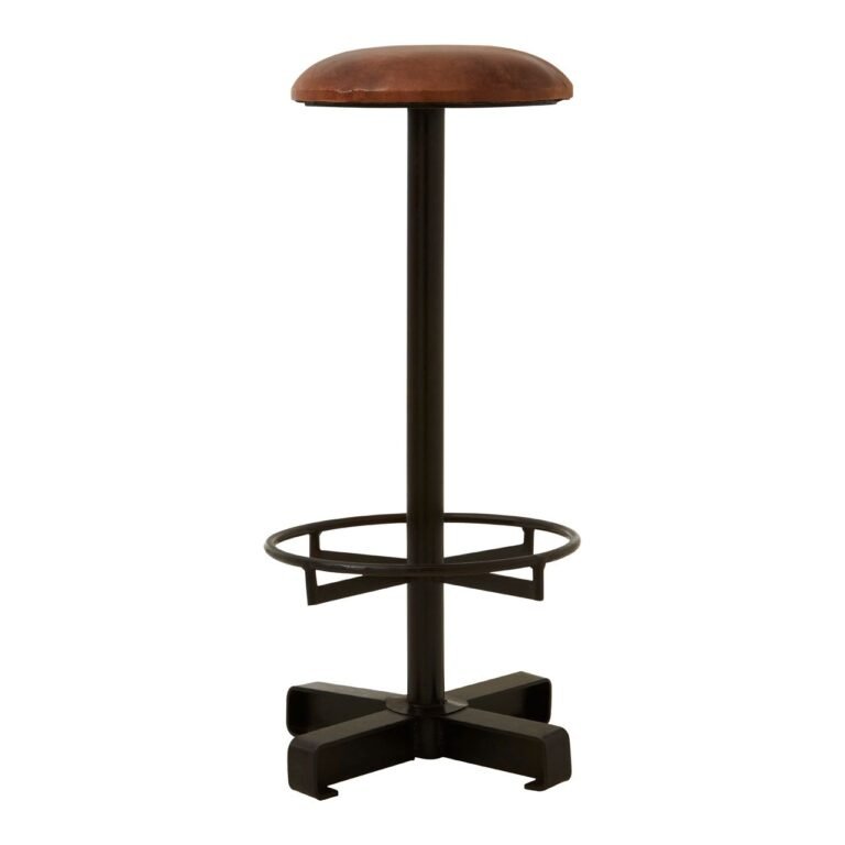 Olk Buffalo Brown Leather Bar Stool