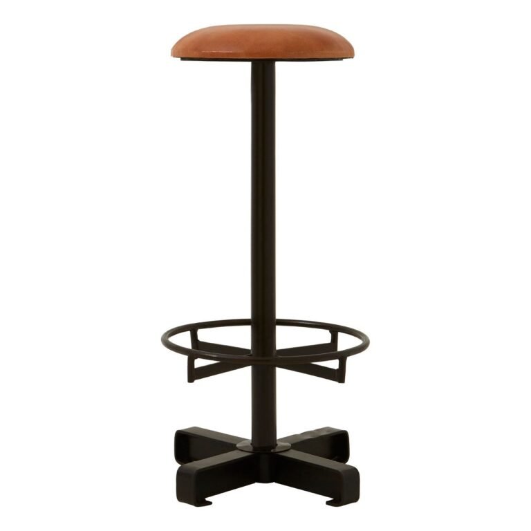 Olk Buffalo Light Brown Leather Bar Stool