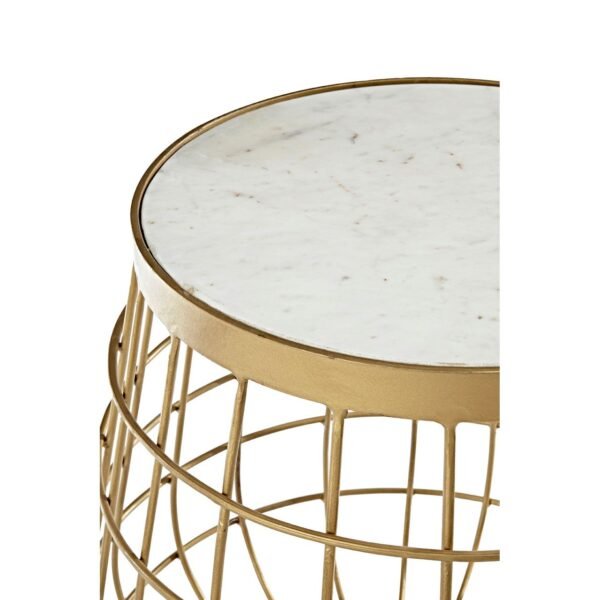 Tiston White Marble Top Side Table - Image 3