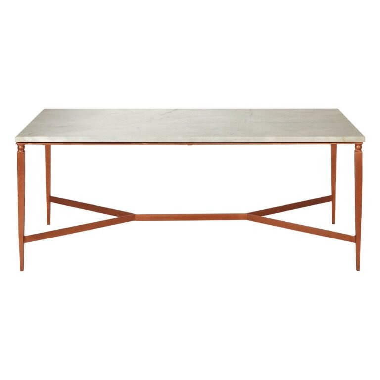 Tiston White Marble Top Coffee Table