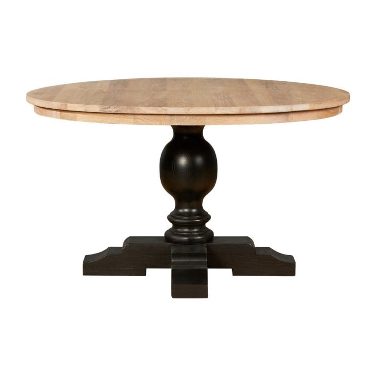 Hather Whitewash Top / Black Dining Table
