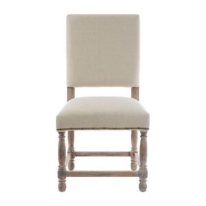 Hather Whitewash Linen Dining Chair