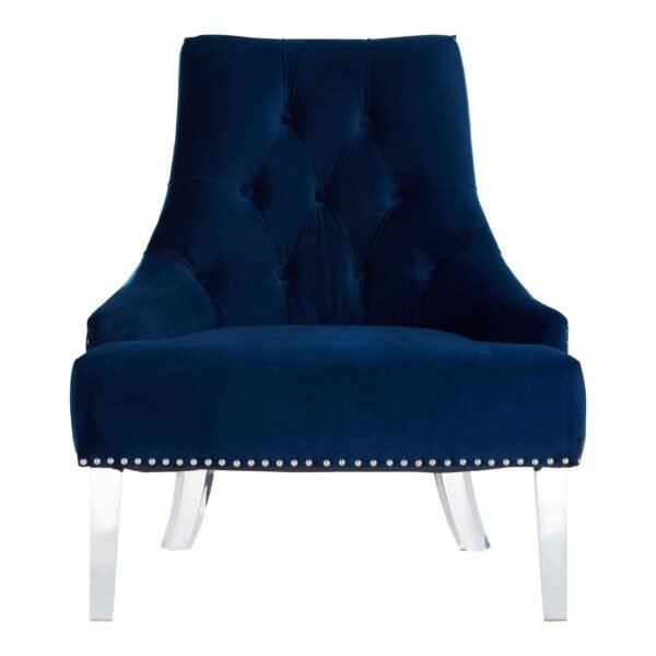 Laurence Button Tufted Blue Chair