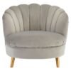 Stratif Grey Velvet Chair With Gold Wood Legs