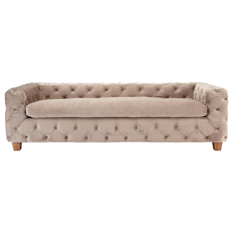 Oiapel Coffee Velvet 3 Seat Sofa