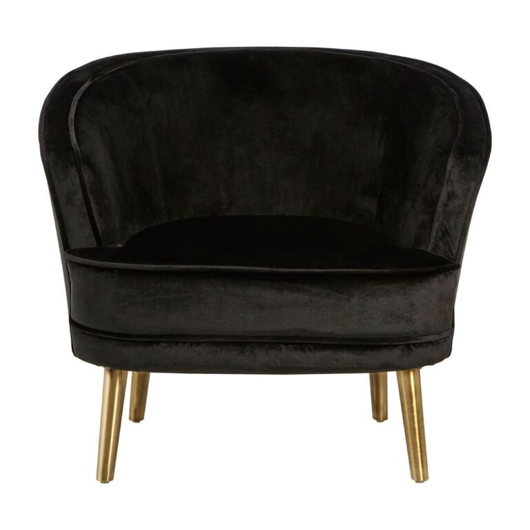 Uxor Black Velvet Round Chair