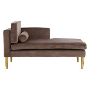 Uxor Grey Velvet / Left Arm Chaise Longue