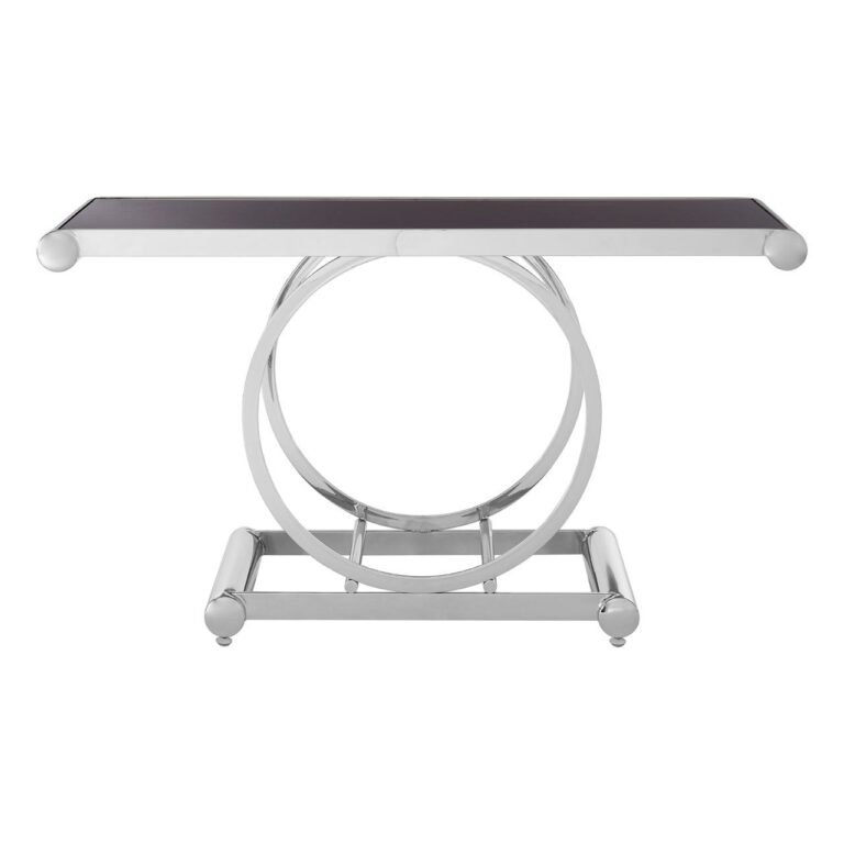 Tival Black Glass Top Console Table