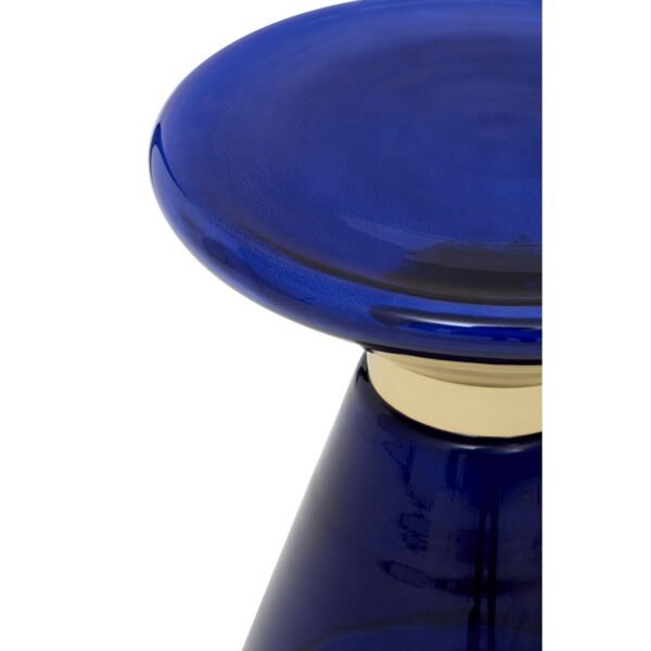 Martini Blue Glass / Gold Finish Side Table - LIVING ROOM, Side Tables ...