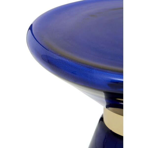 Sunning Blue Glass / Gold Finish Side Table - Image 4