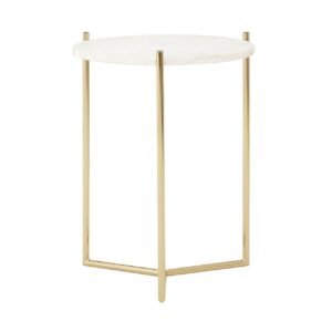 Lynch Round With Sleek Gold Frame Side Table