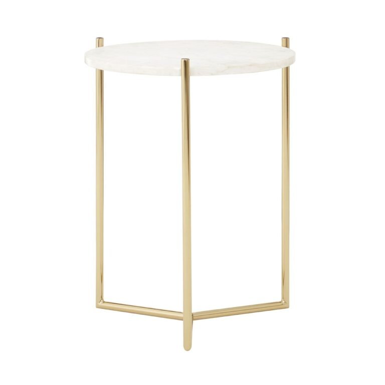 Lynch Round With Sleek Gold Frame Side Table