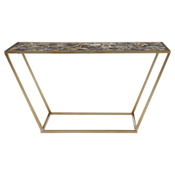 Ridge Console Table With Black Agate Top