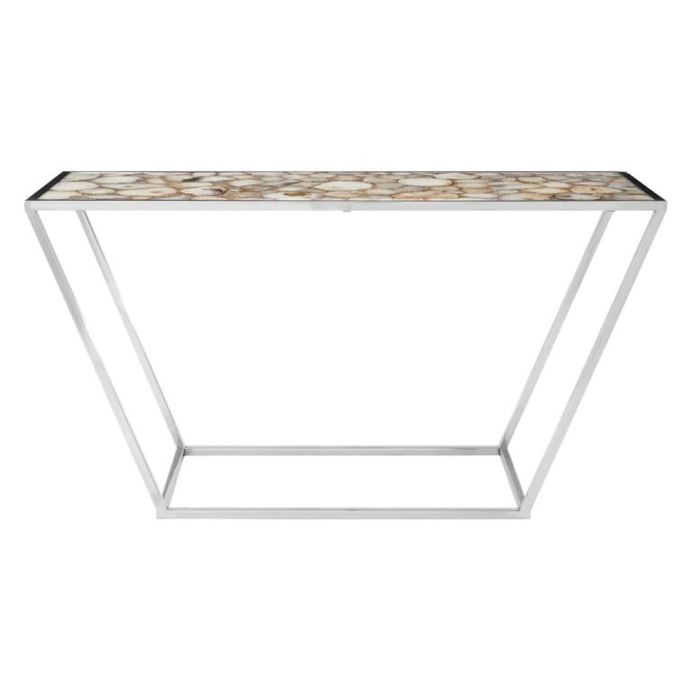 Ridge White Agate Console Table