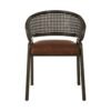 Olv Foundry Brown Faux Leather / Iron Chair