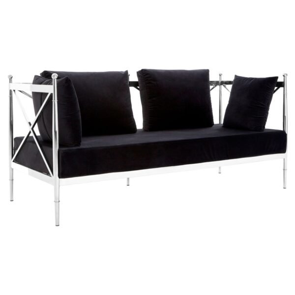 Eaia 2 Seat Sofa With Silver Lattice Arms