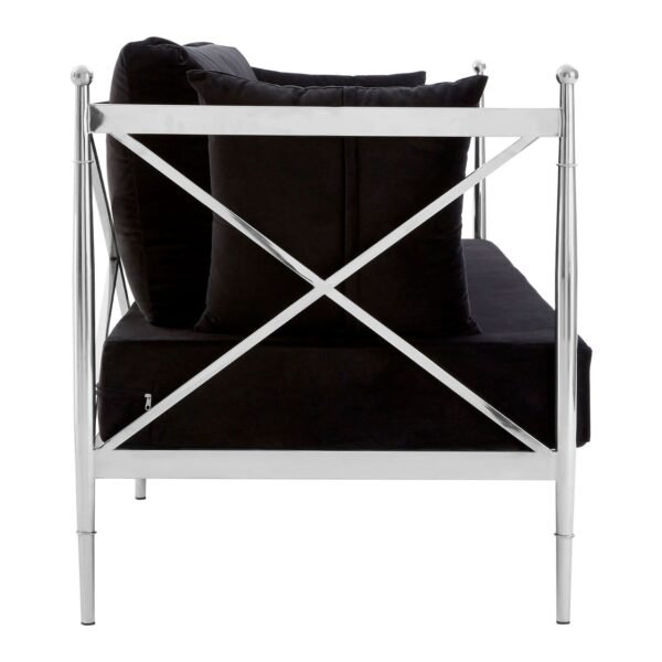 Eaia 2 Seat Sofa With Silver Lattice Arms - Image 3