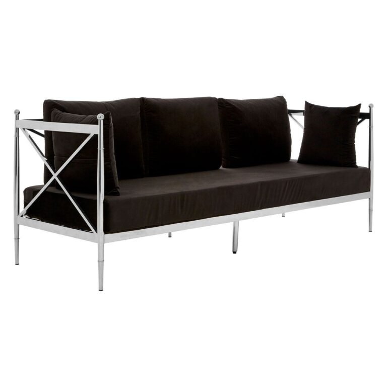 Eaia 3 Seat Sofa With Silver Lattice Sides