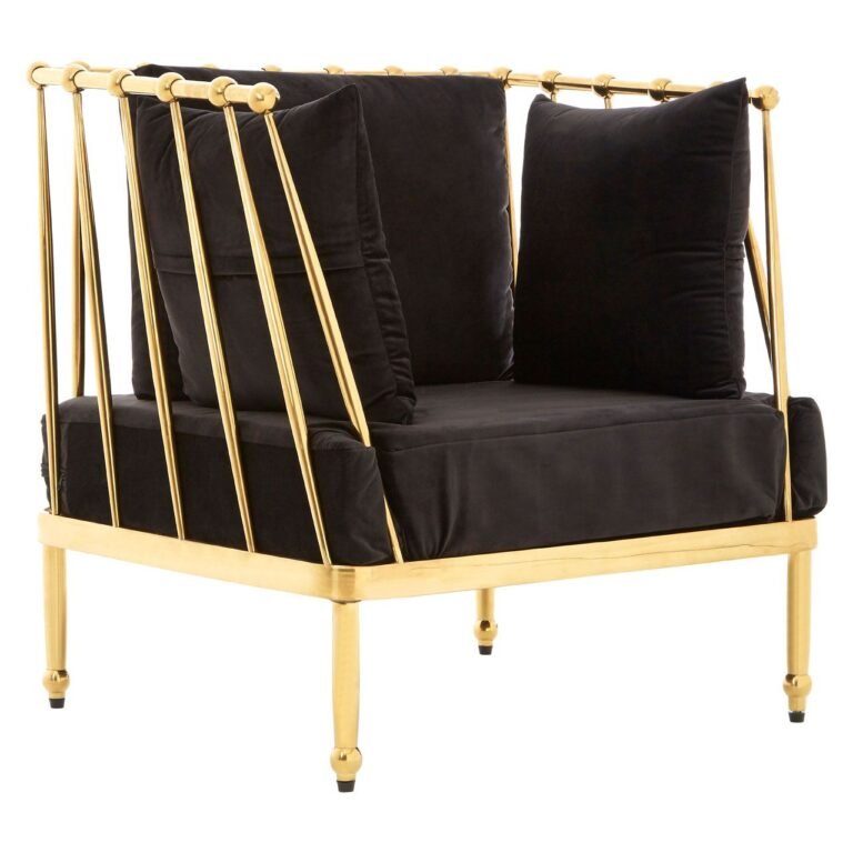 Eaia Chair With Gold Finish Tapered Arms