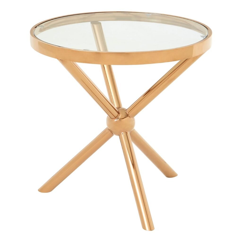 Novo Round / Rose Gold Side Table LIVING ROOM, Side Tables Eclectic