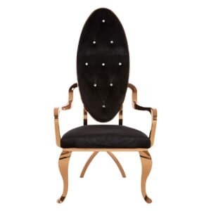 Tival Black Velvet / Rose Gold Baroque Chair