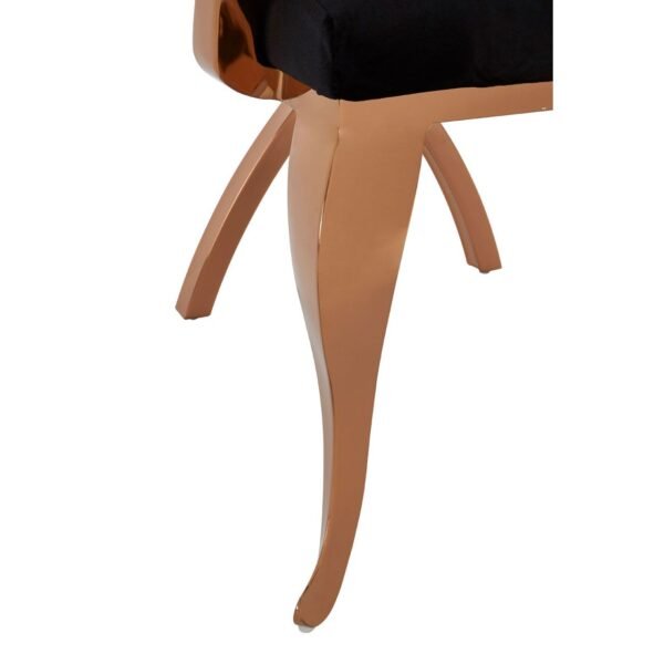 Tival Black Velvet / Rose Gold Baroque Chair - Image 8