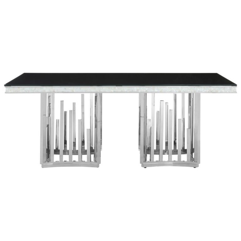 Liziere Silver Finish Dining Table