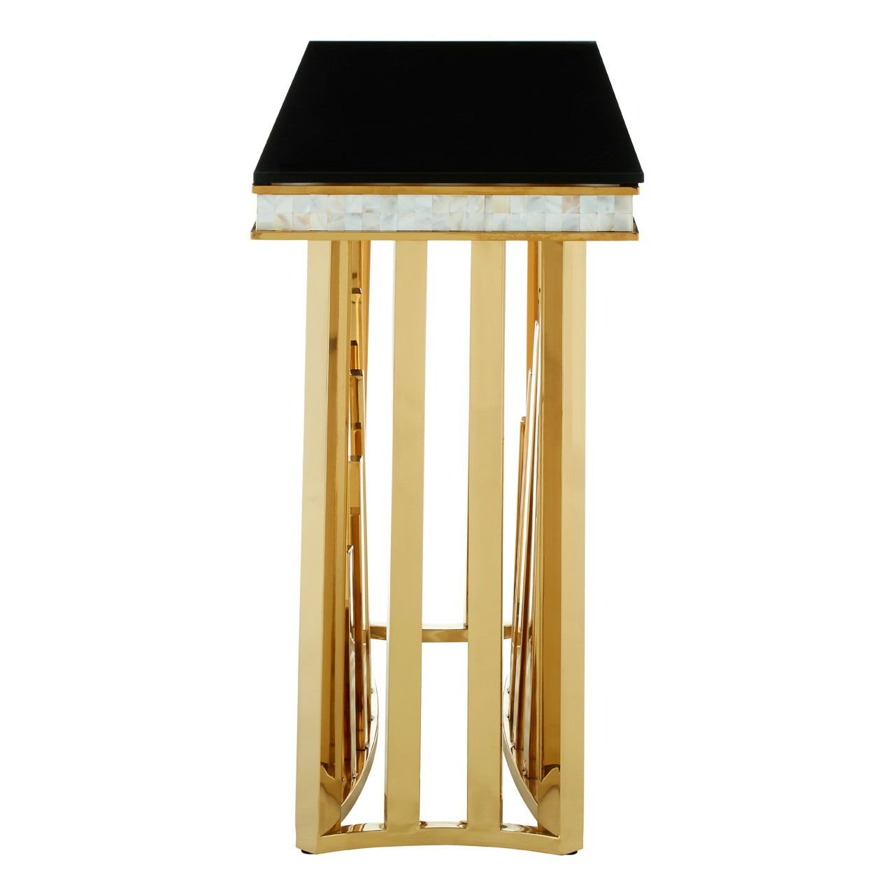 Liziere Gold Finish Console Table Liziere Gold Finish Console Table