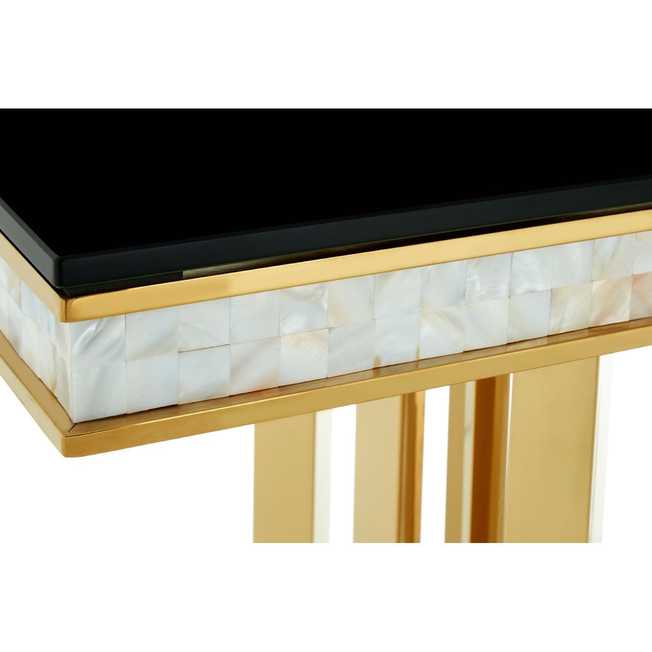Liziere Gold Finish Console Table Liziere Gold Finish Console Table