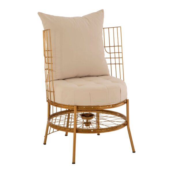 Elvetham Gold Finish Chair With Cushion - Image 2