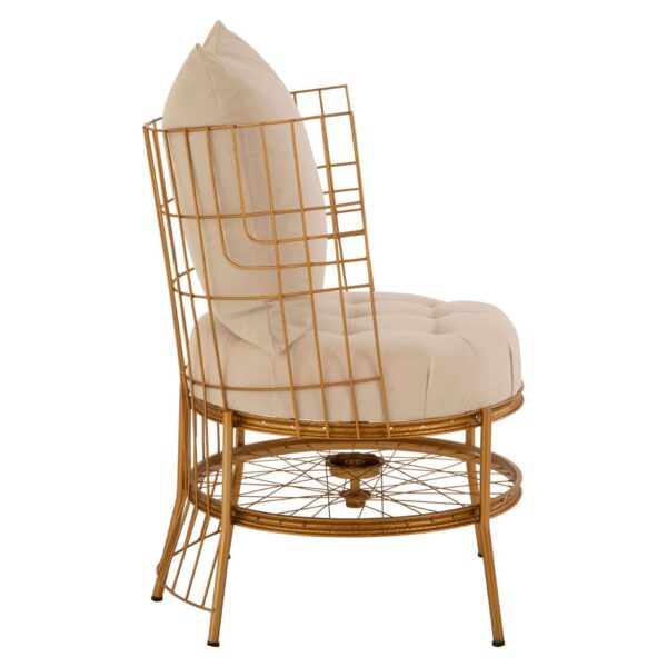 Elvetham Gold Finish Chair With Cushion - Image 3