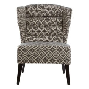 Argen Park Black Chenille Wingback Chair