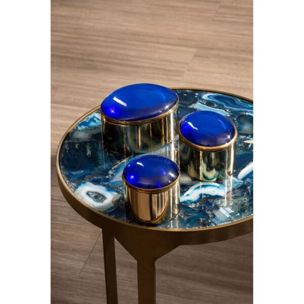 Lissiez Round Agate Side Table - Image 3