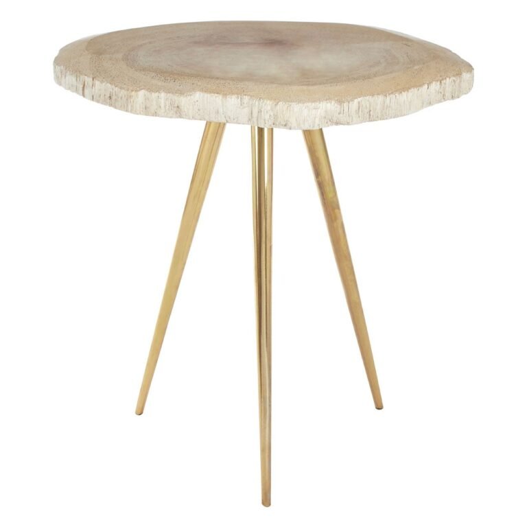 Guise Side Table With Petrified Wood Top