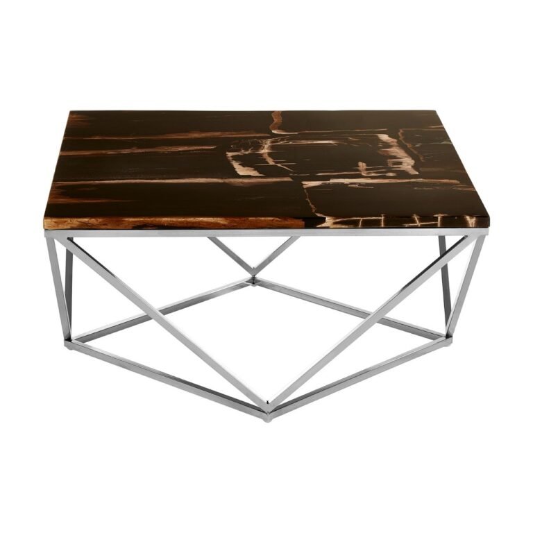 SHOP TABLES Guise Dark Petrified Wood Top Coffee Table