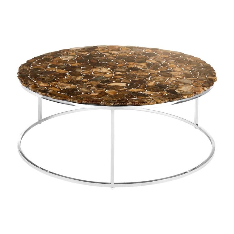 Guise Round Coffee Table / Agate Stone Top