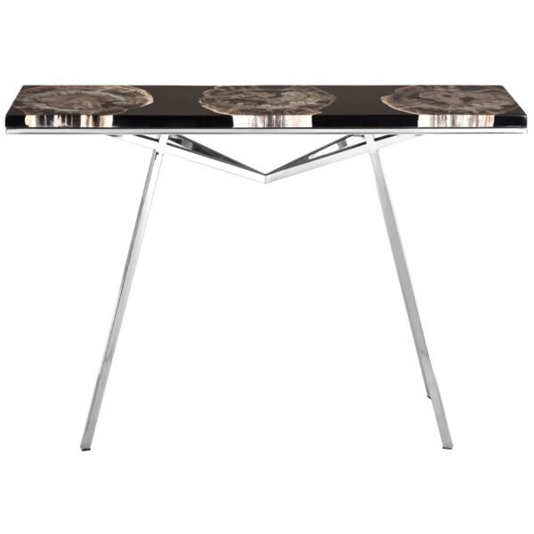 Guise Black Resin/Silver Legs Console Table